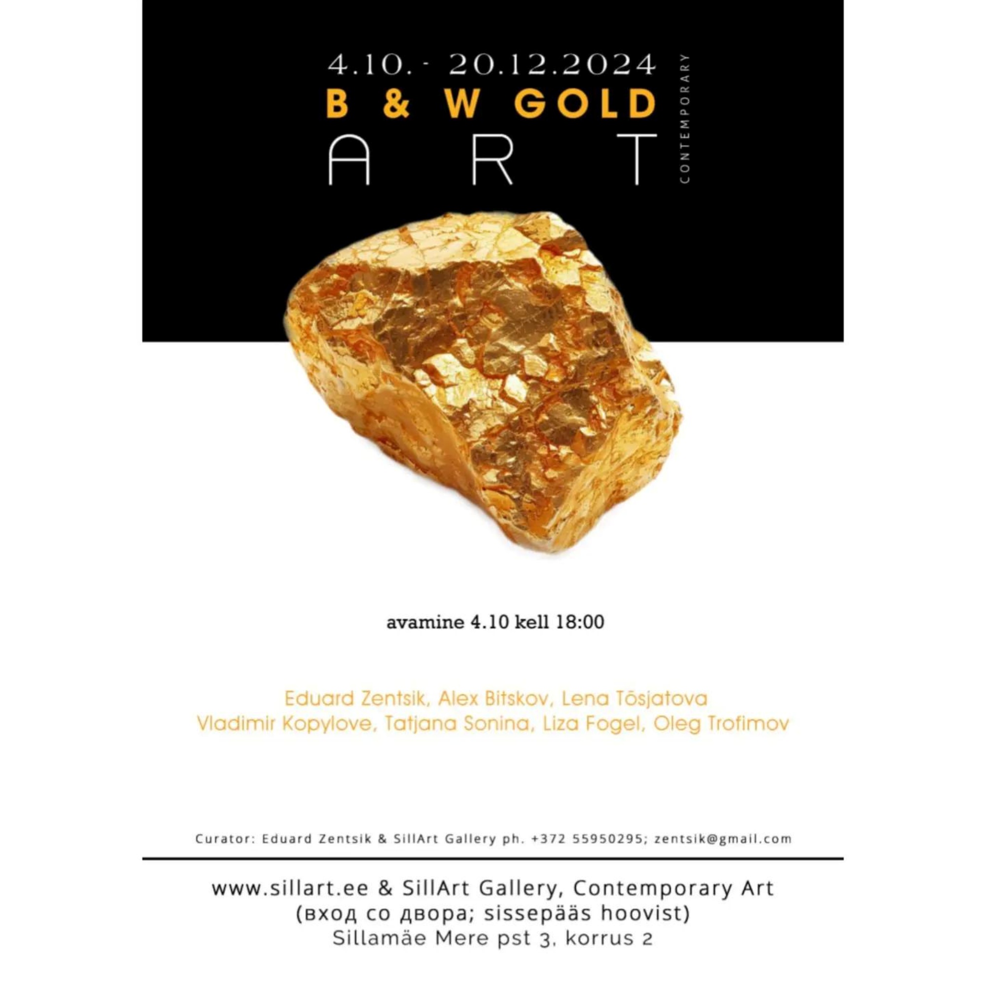 B&W Gold näitus Sillame SillArt galeriis