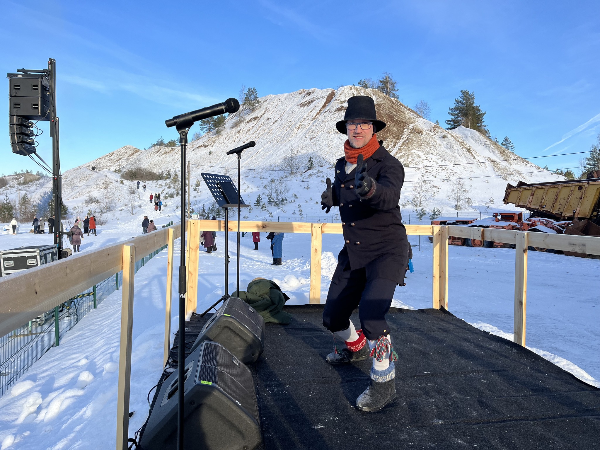 Talvepilgar Kohtla-Nõmmel Eesti Kaevandusmuuseumi territooriumil