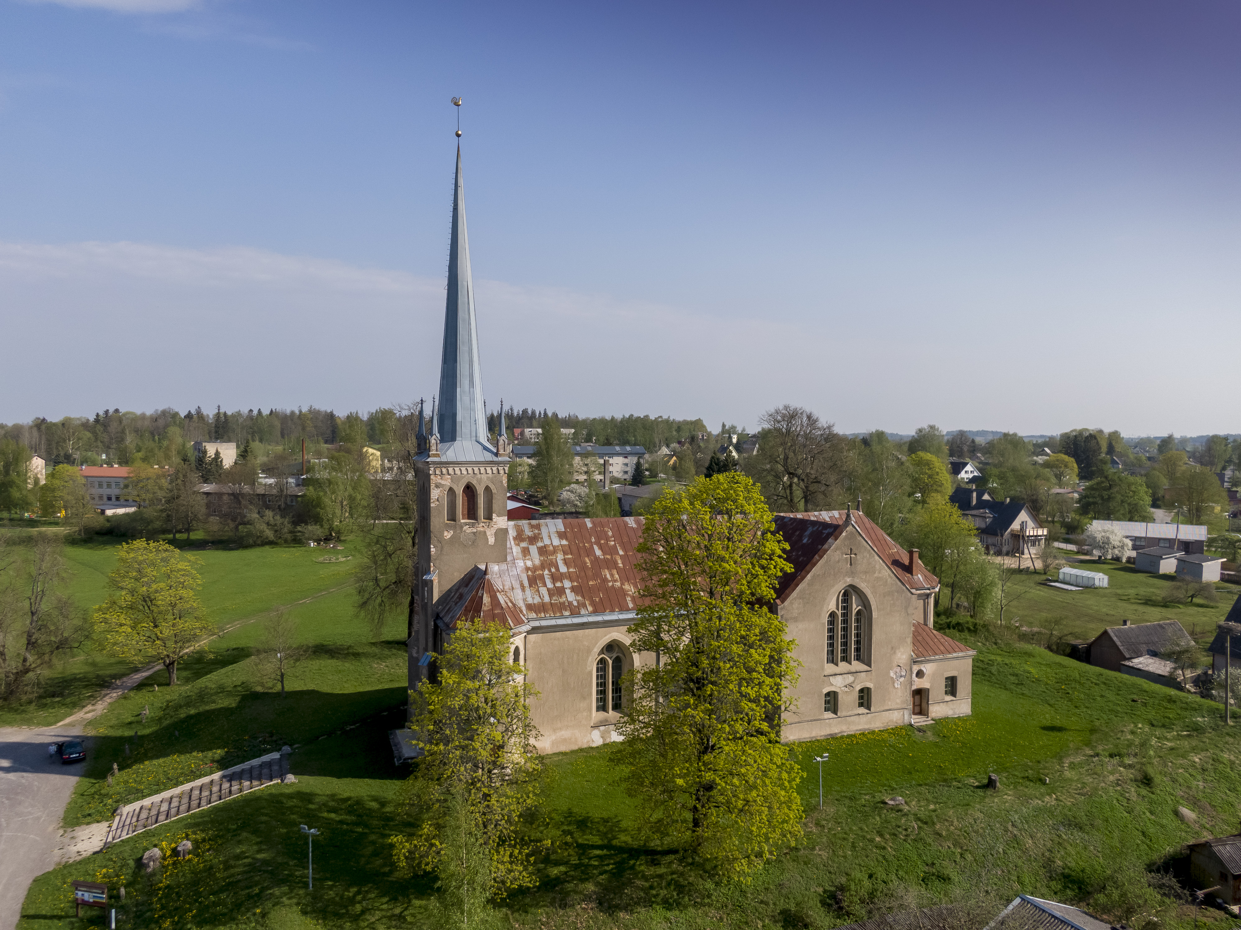 Rõngu kirik ja vaade ümbruskonnale