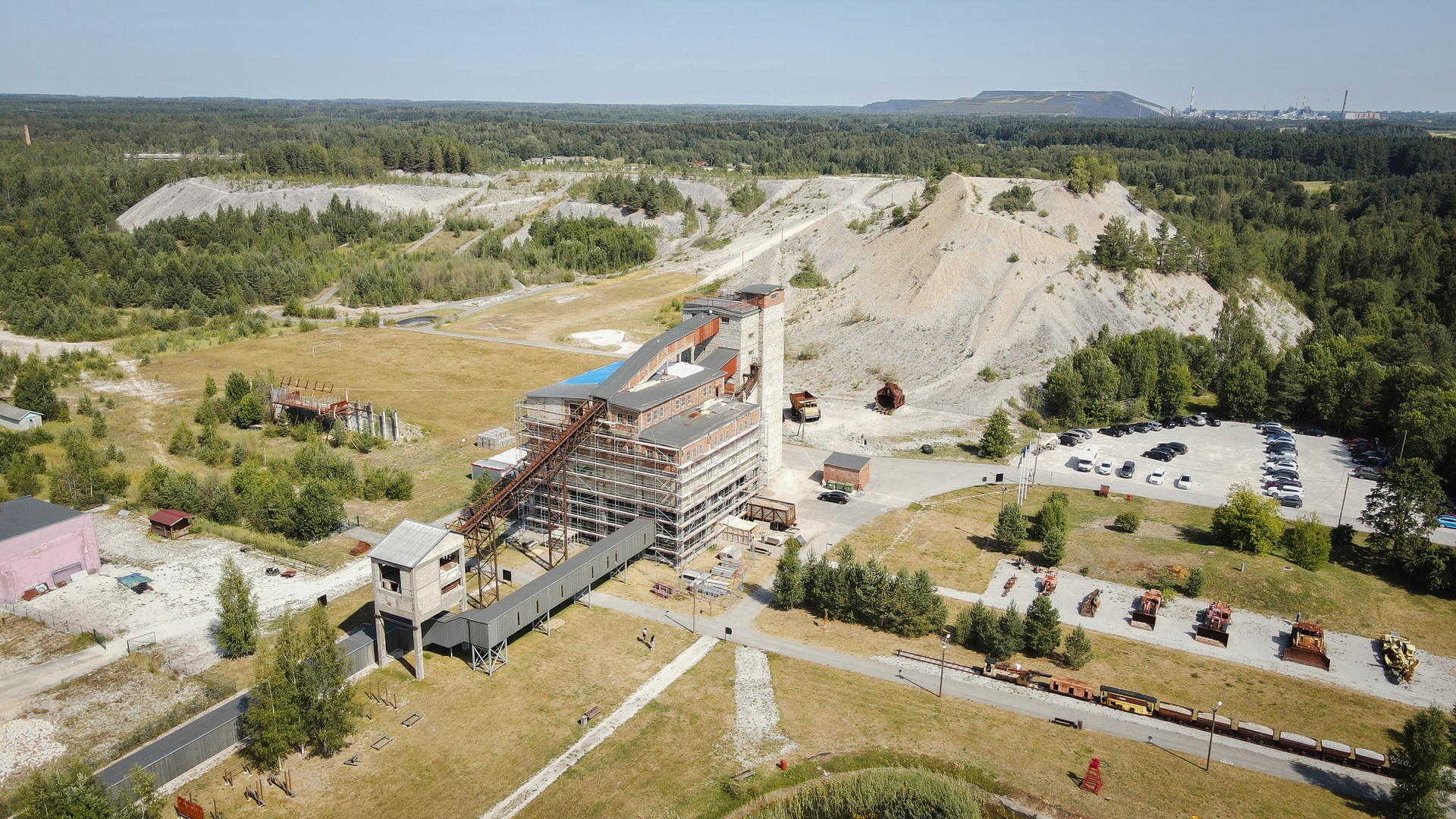 The territory of the Estonian Mining Museum from a bird's eye view