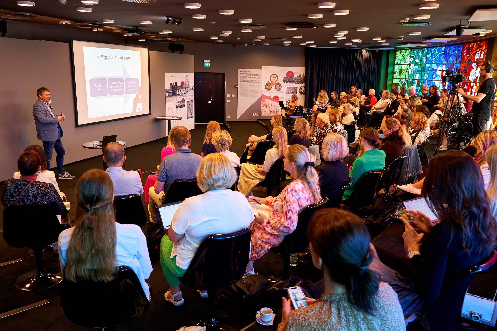 Tallinn TV Tower stained glass hall