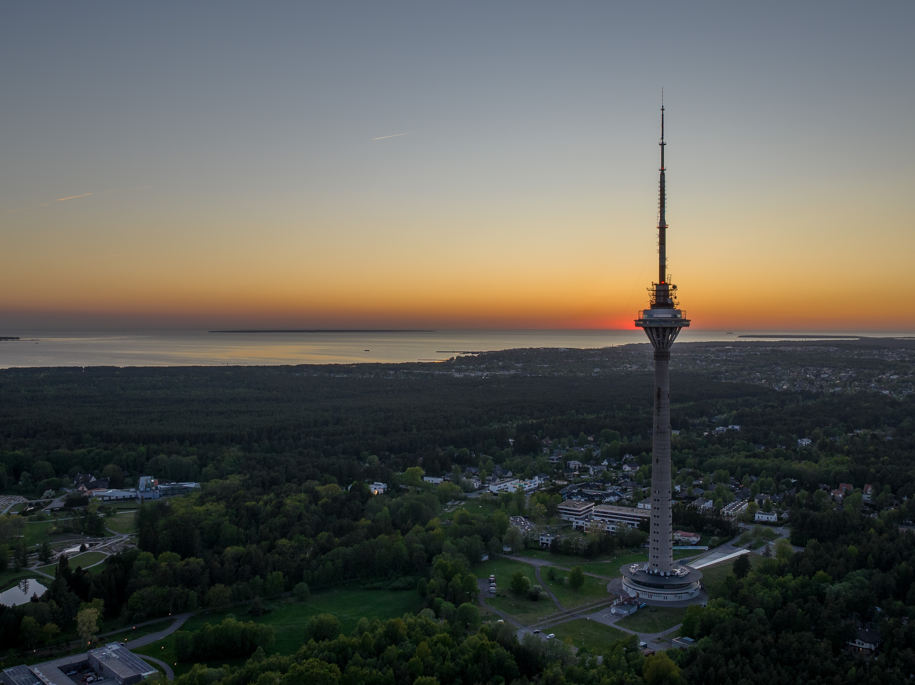 Tallinn TV Tower view and sea