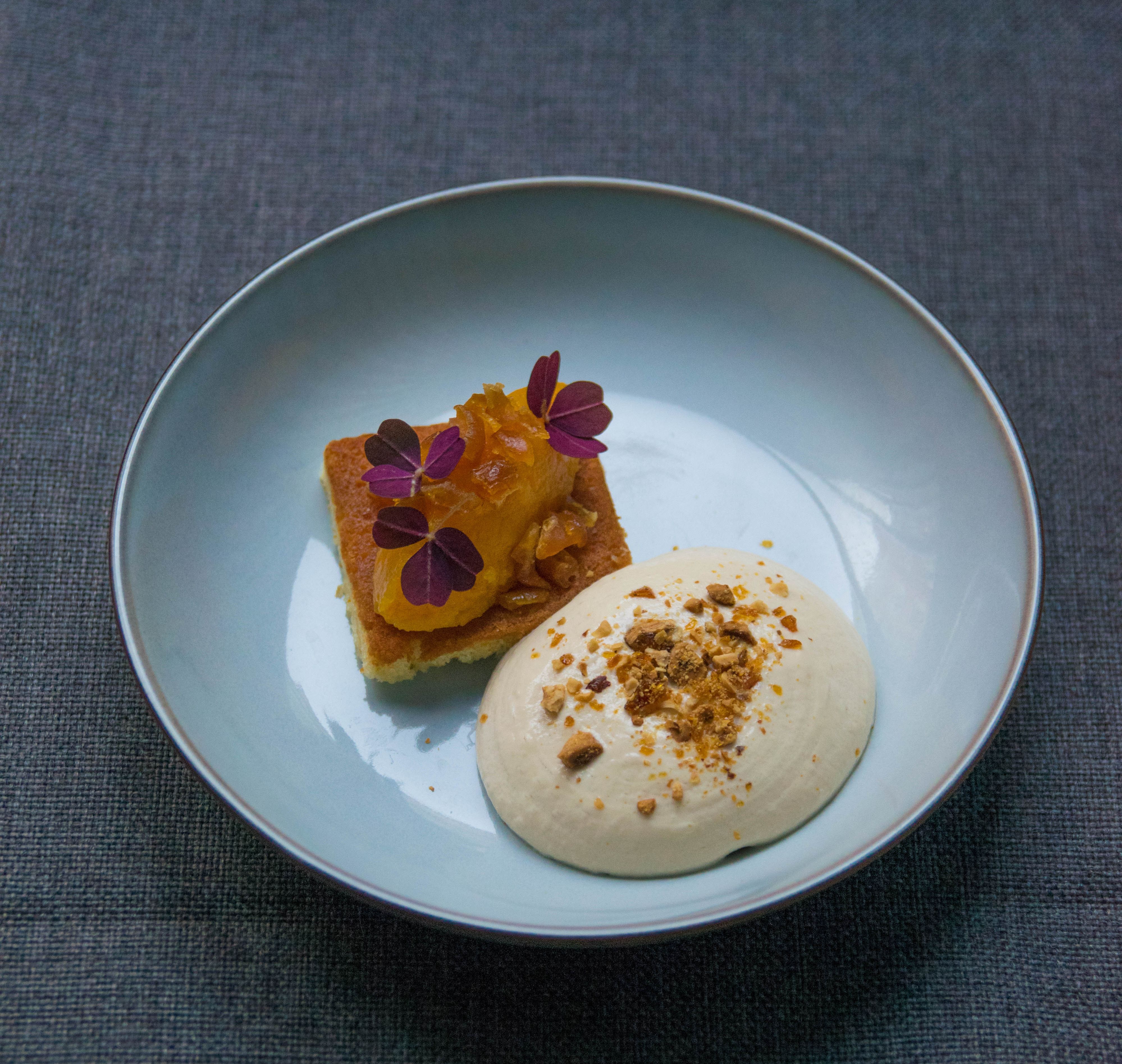 Dessert, Sour cream and quince, with coffee cream, dessert