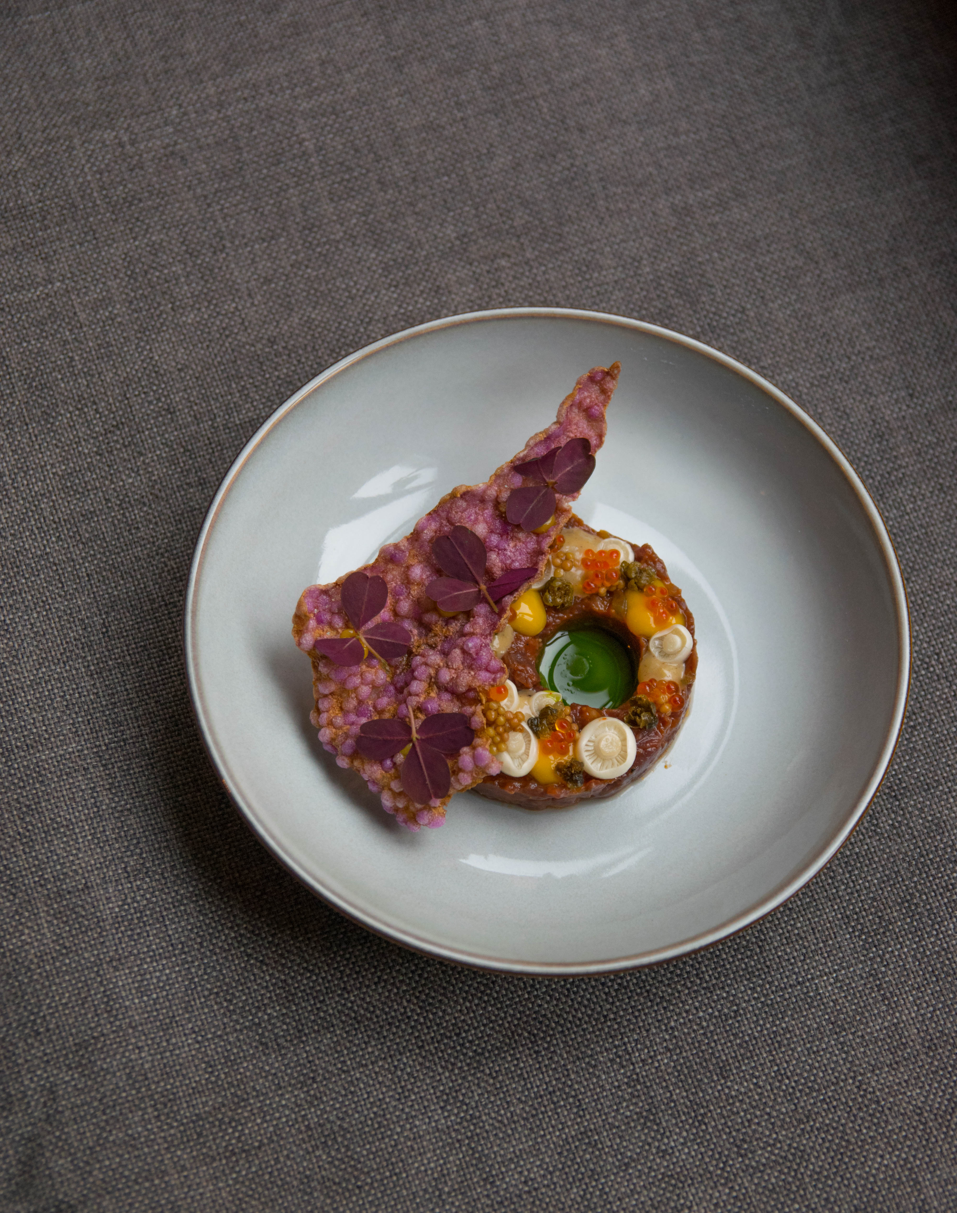 Deer tartare, tartare sauce, appetizer