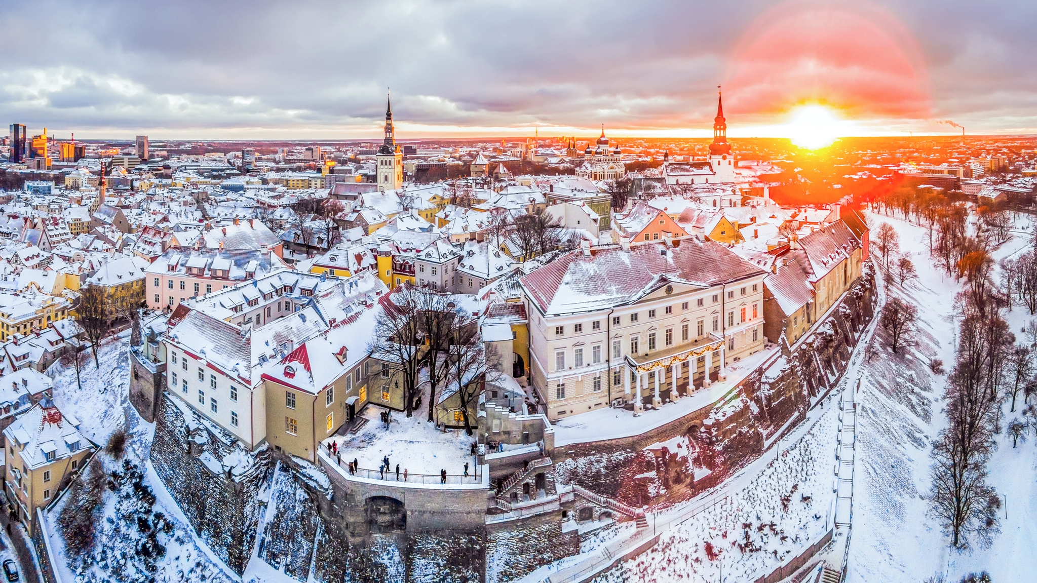A view of the Tallinn Old Town in Winter