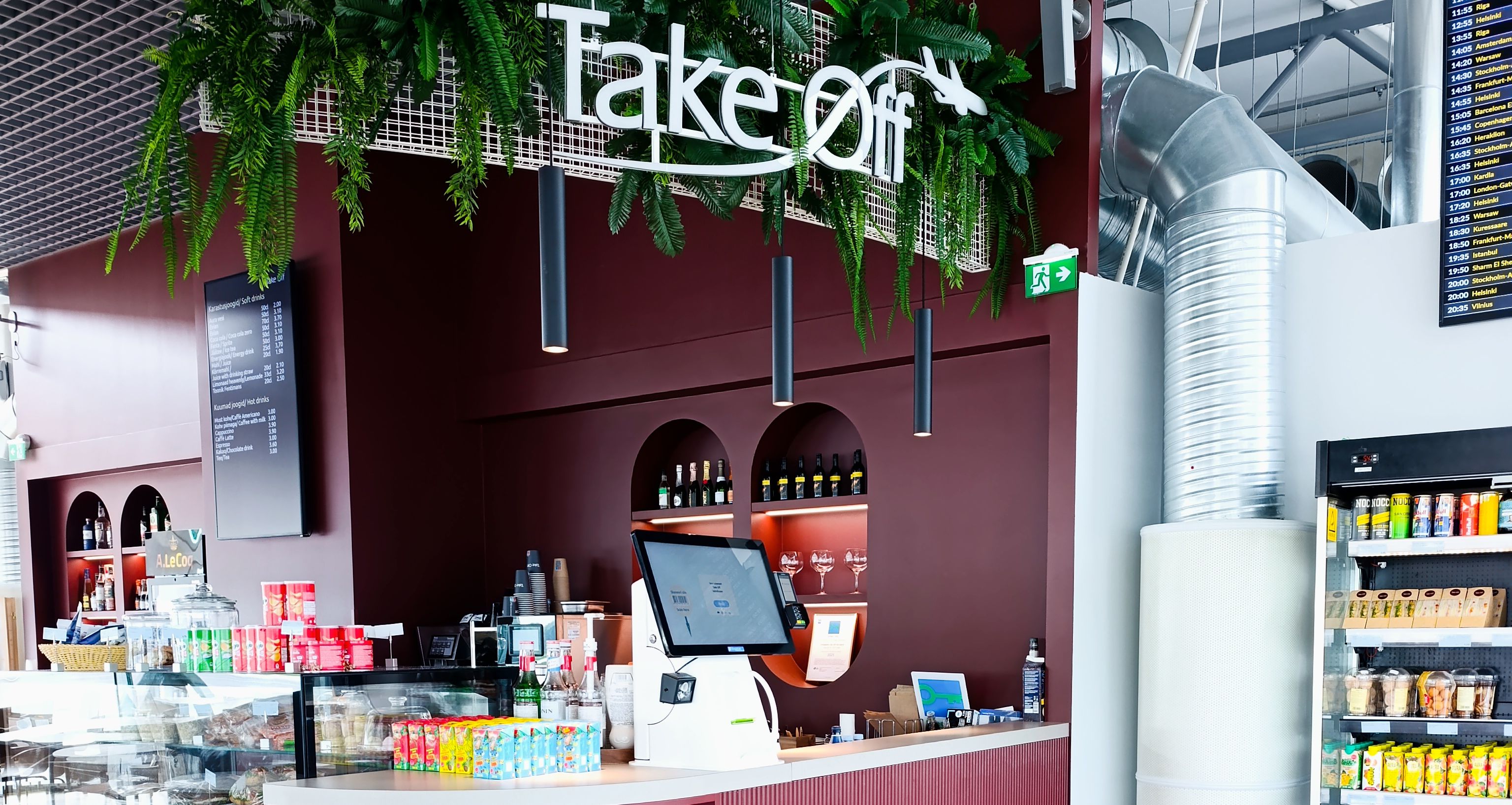 Take Off kohviku vaade Tallinna lennujaamas.