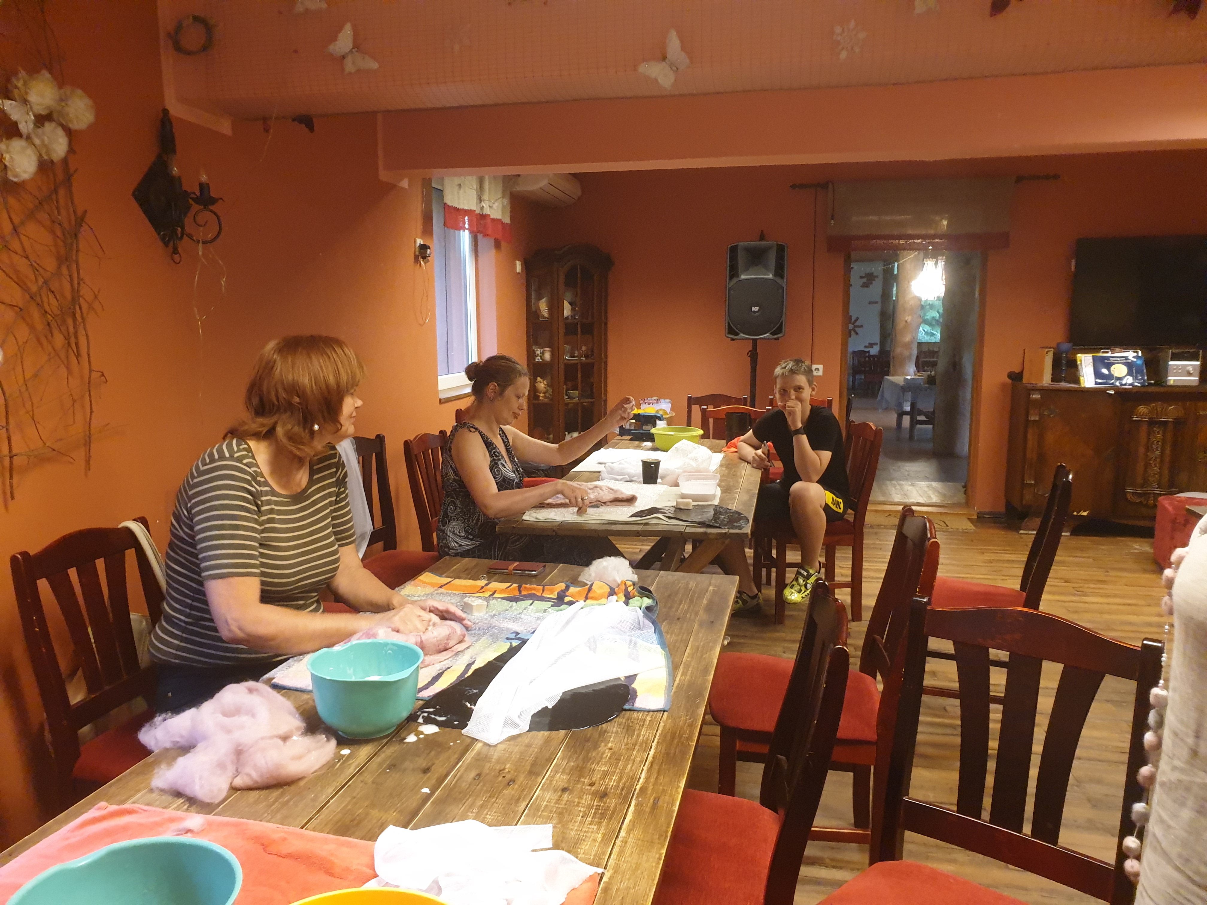 Participants of the felting workshop