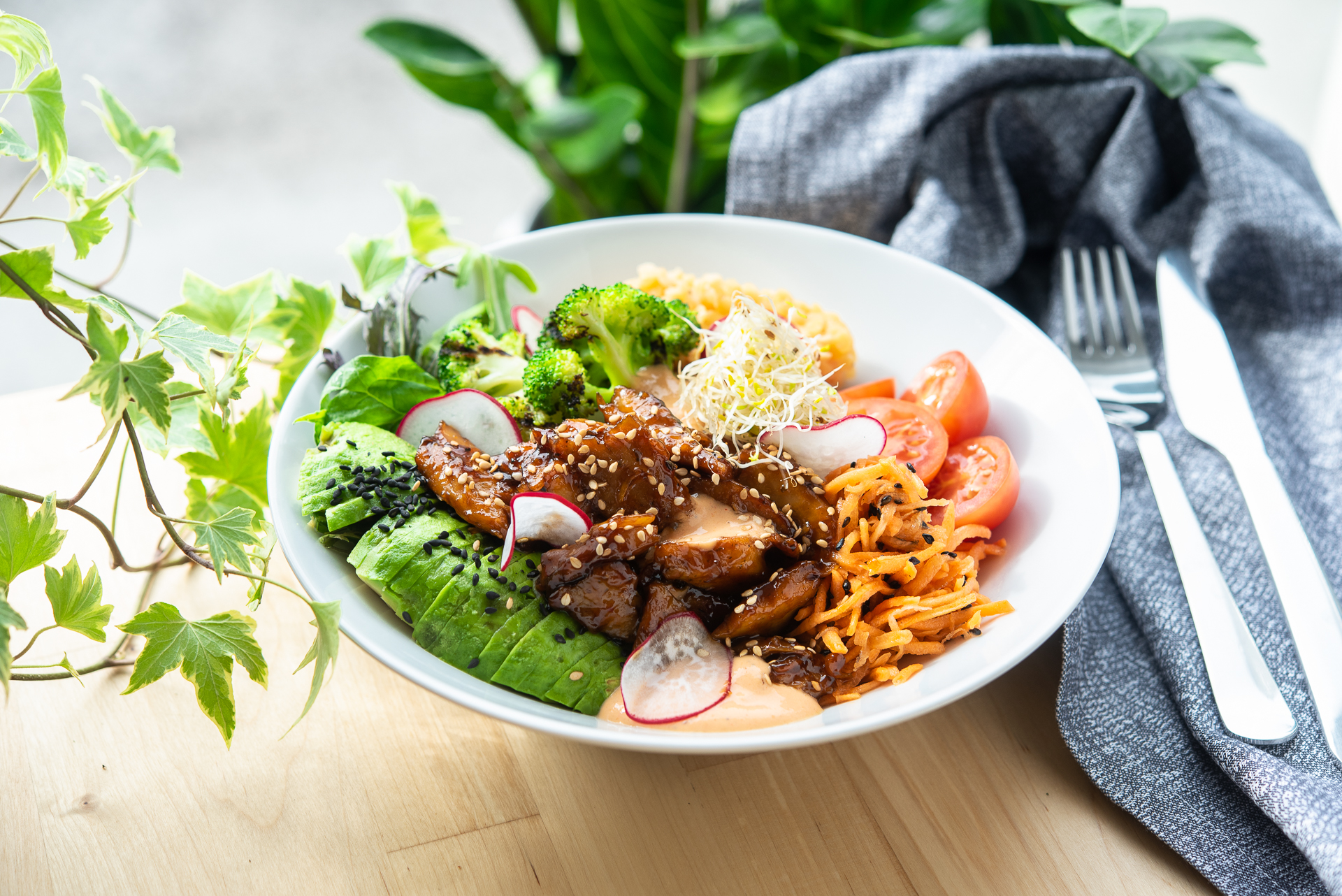 Rohe kohviku poke kauss tervislikuks einestamiseks