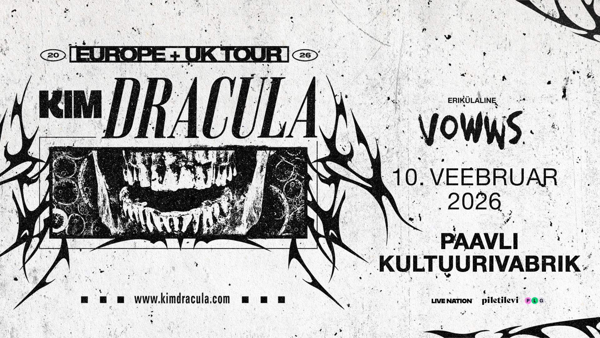 Poster: Kim Dracula x VOWWS 10.02 Paavli Kultuurivabrikus