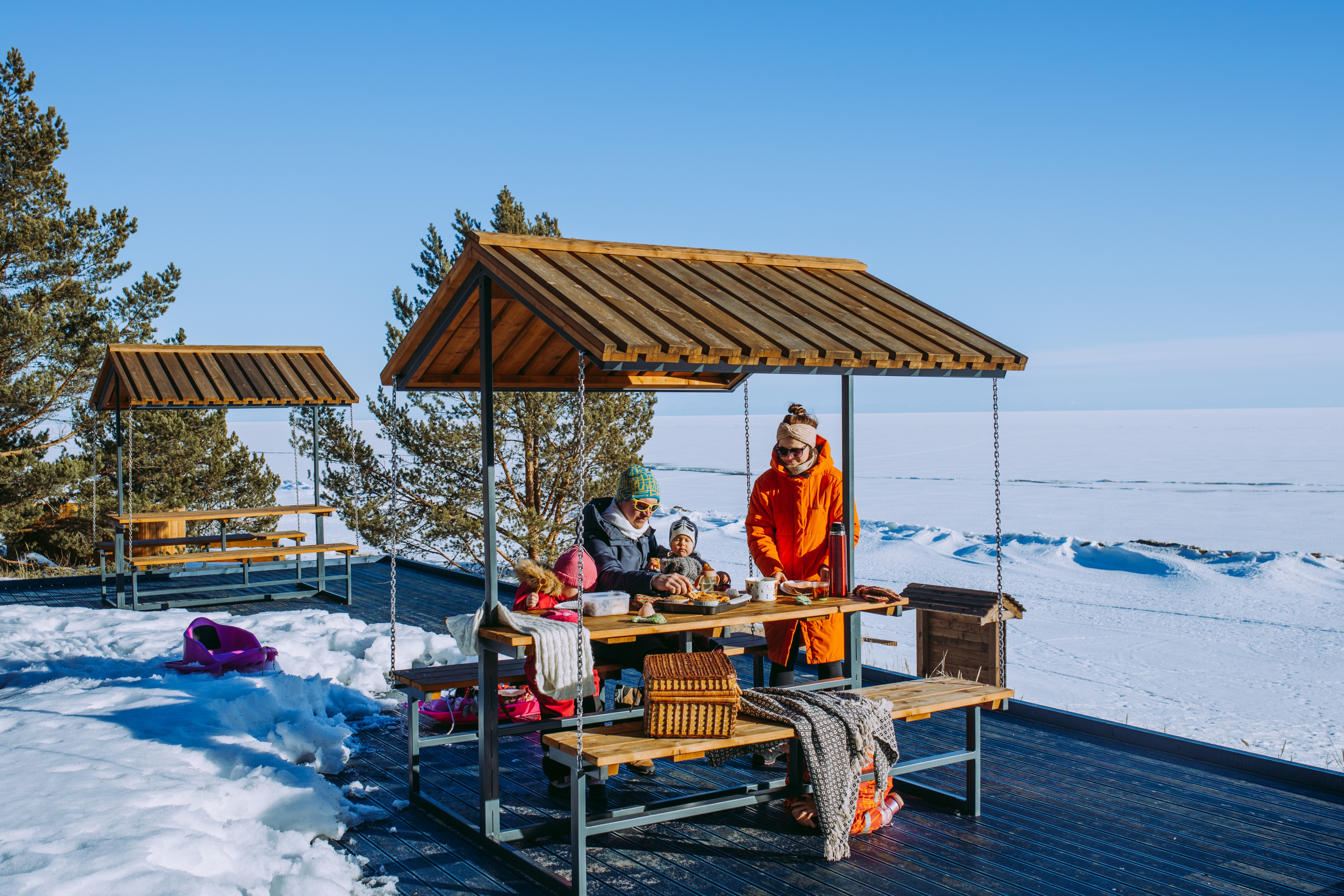 Winter holiday spot along the Kauksi beach promenade