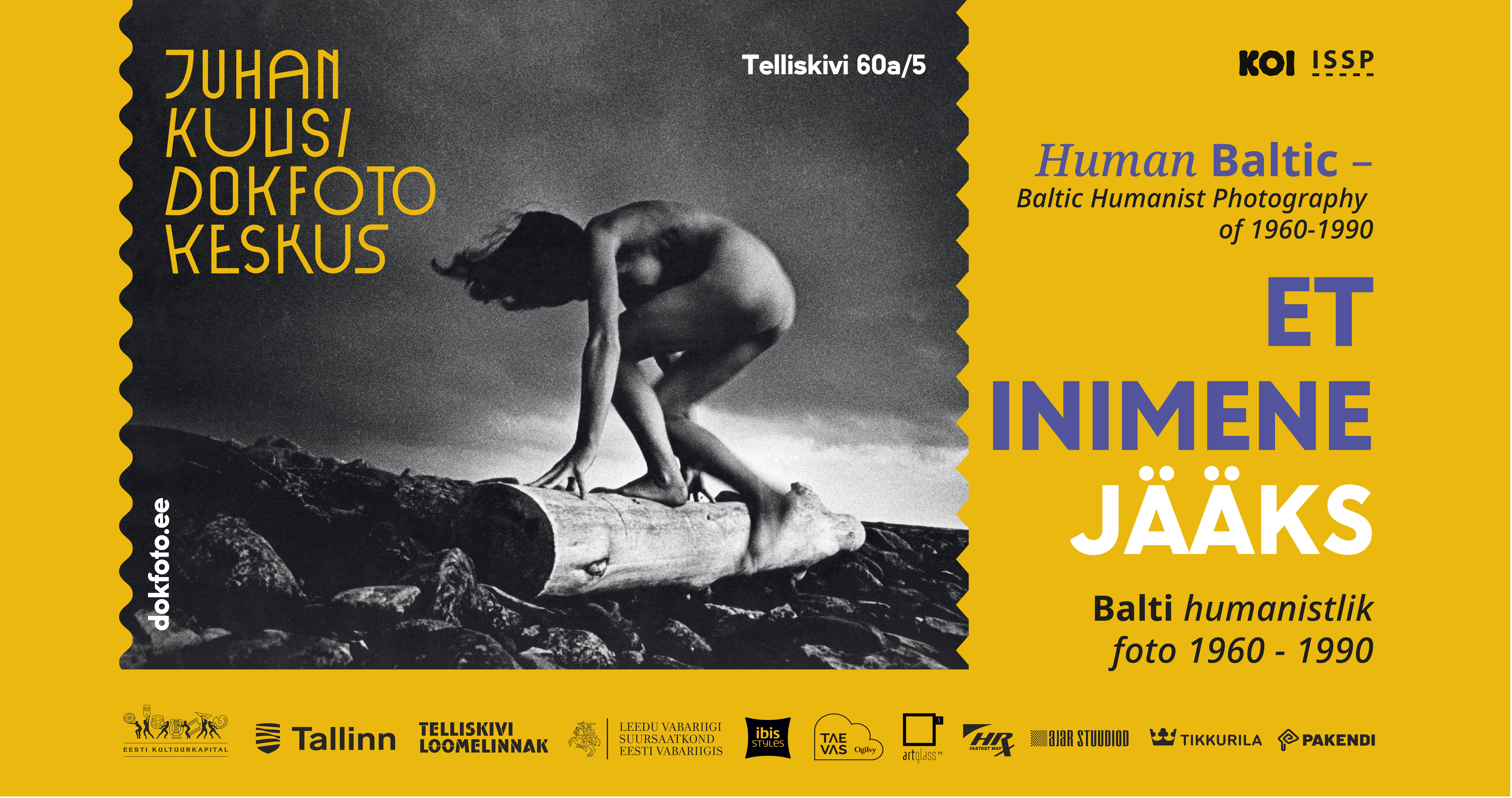 Et inimene jääks näituse plakat, plakatil Peeter Toominga foto Loobumine II (Kaldal) 1980-ndad