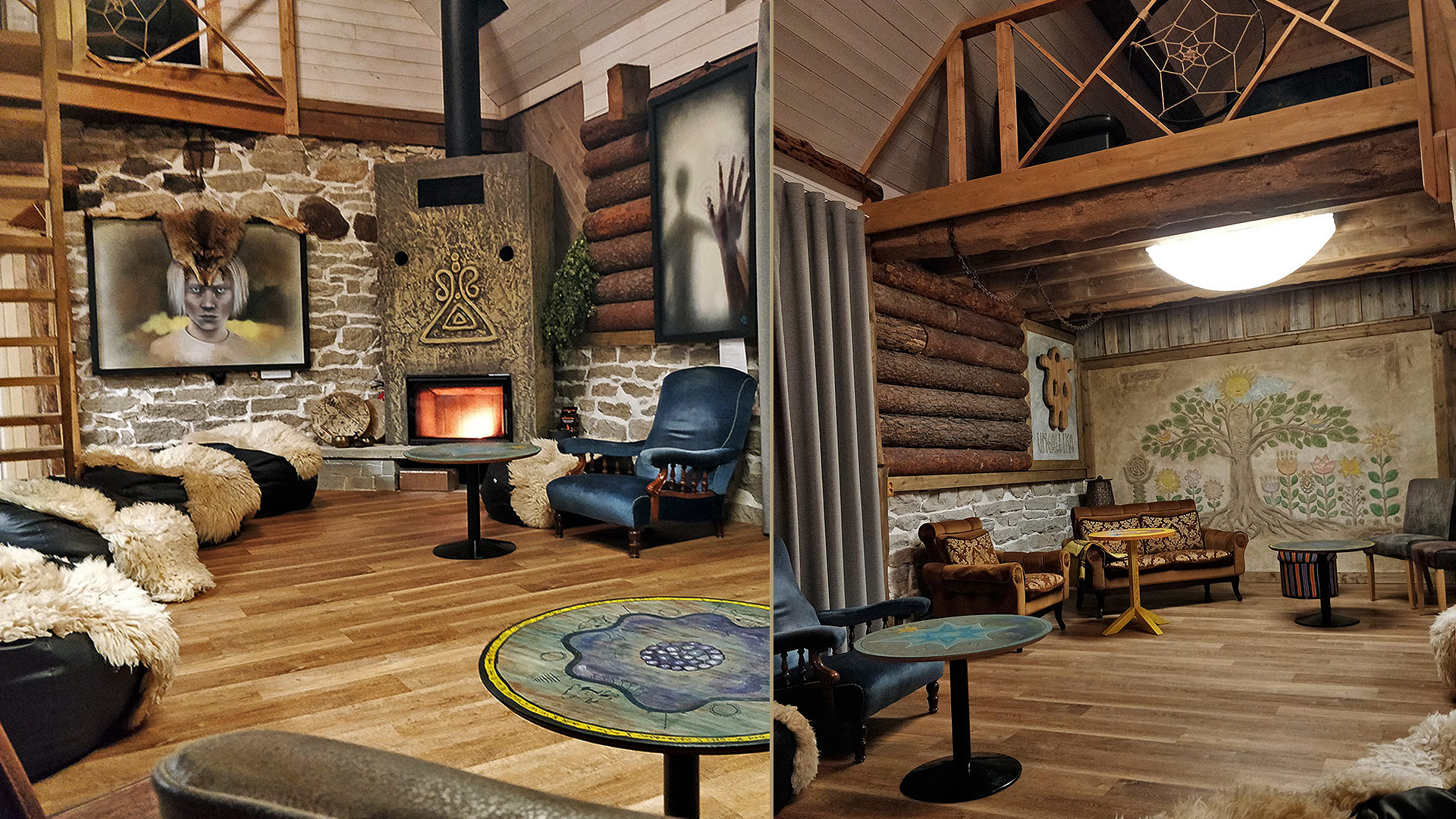 Kanimasaal kamina ja seinamaaliga