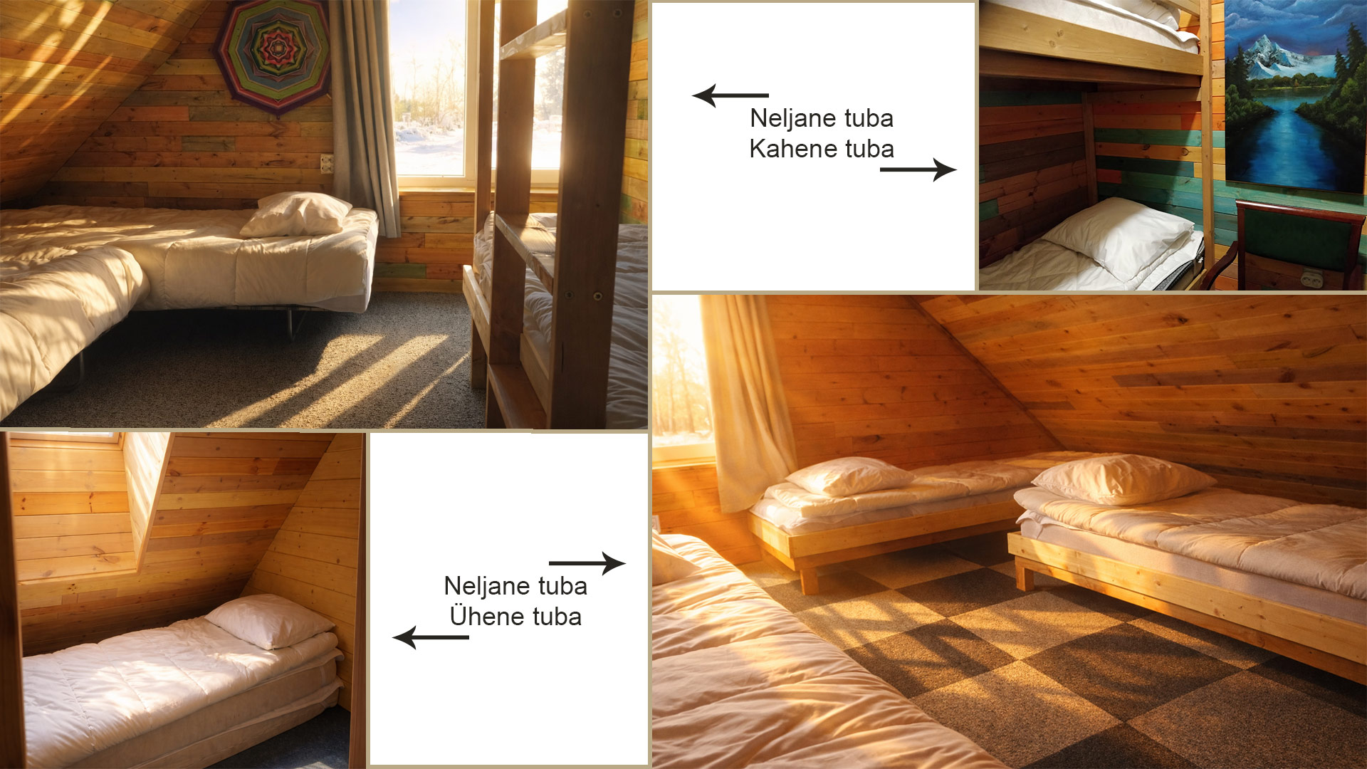 Ühesed, kahesed ja neljased toad Maaema Koja teisel korrusel