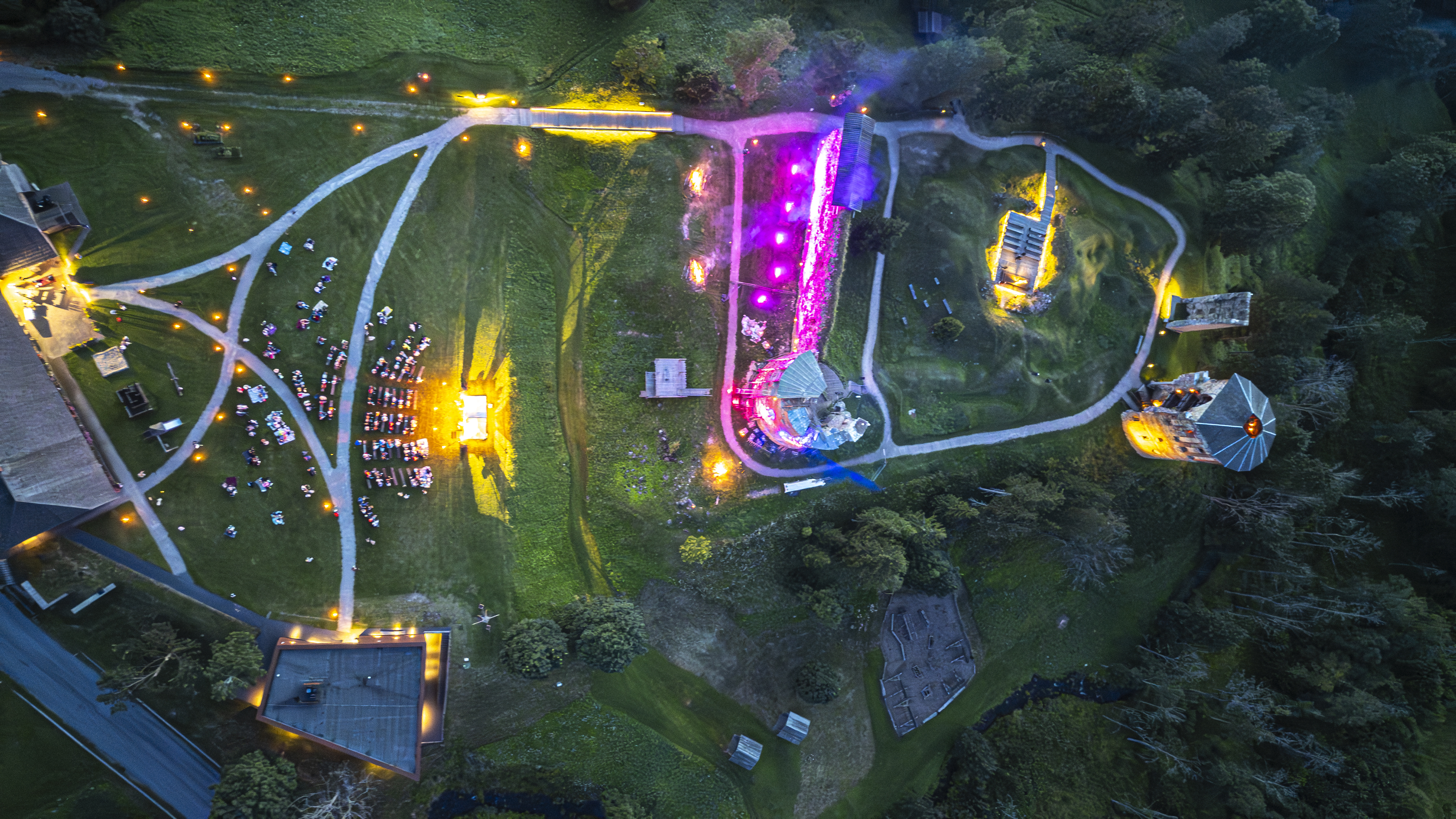 Vastseliina Bishop's Castle by night