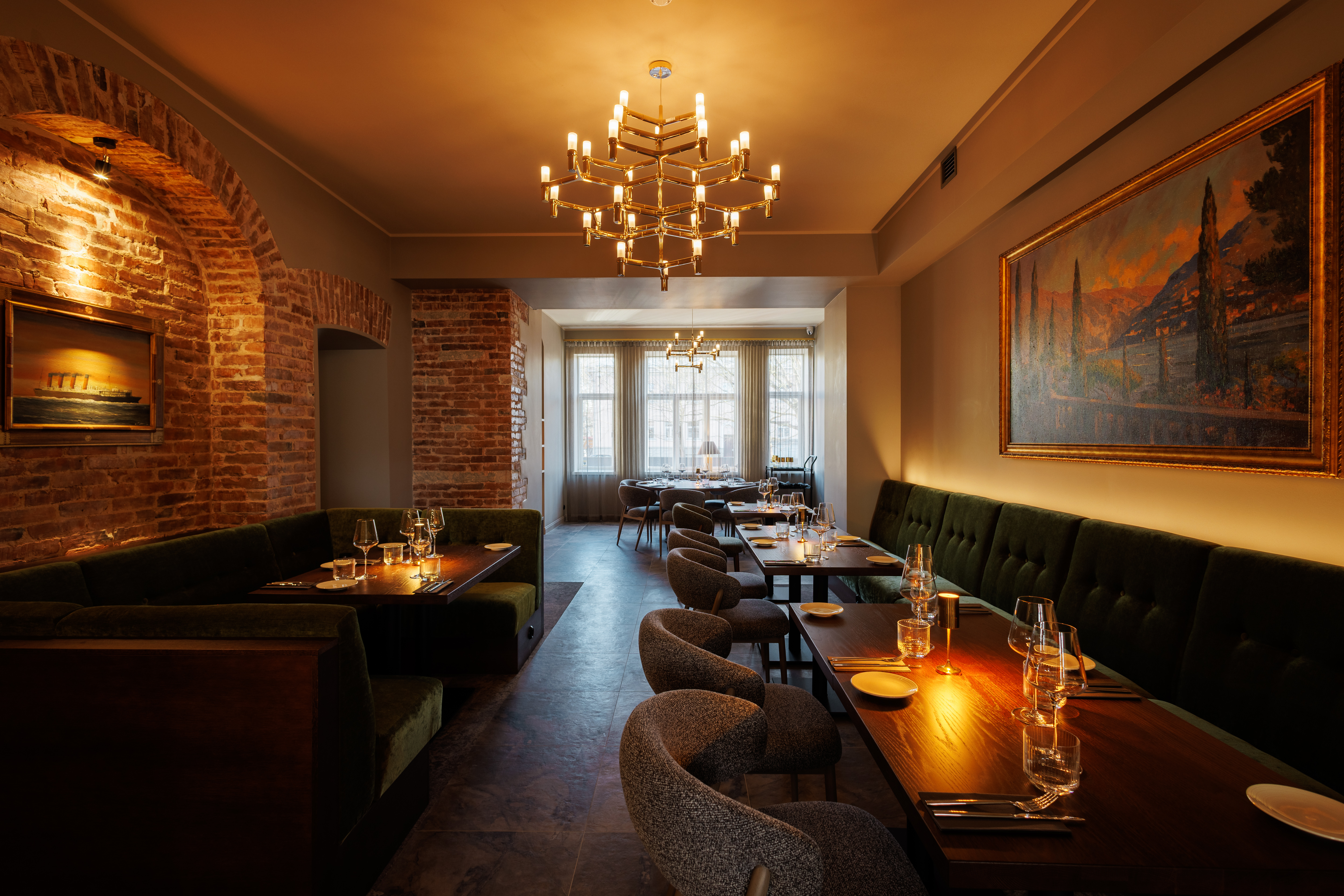 The restaurant's historical and elegant dining room