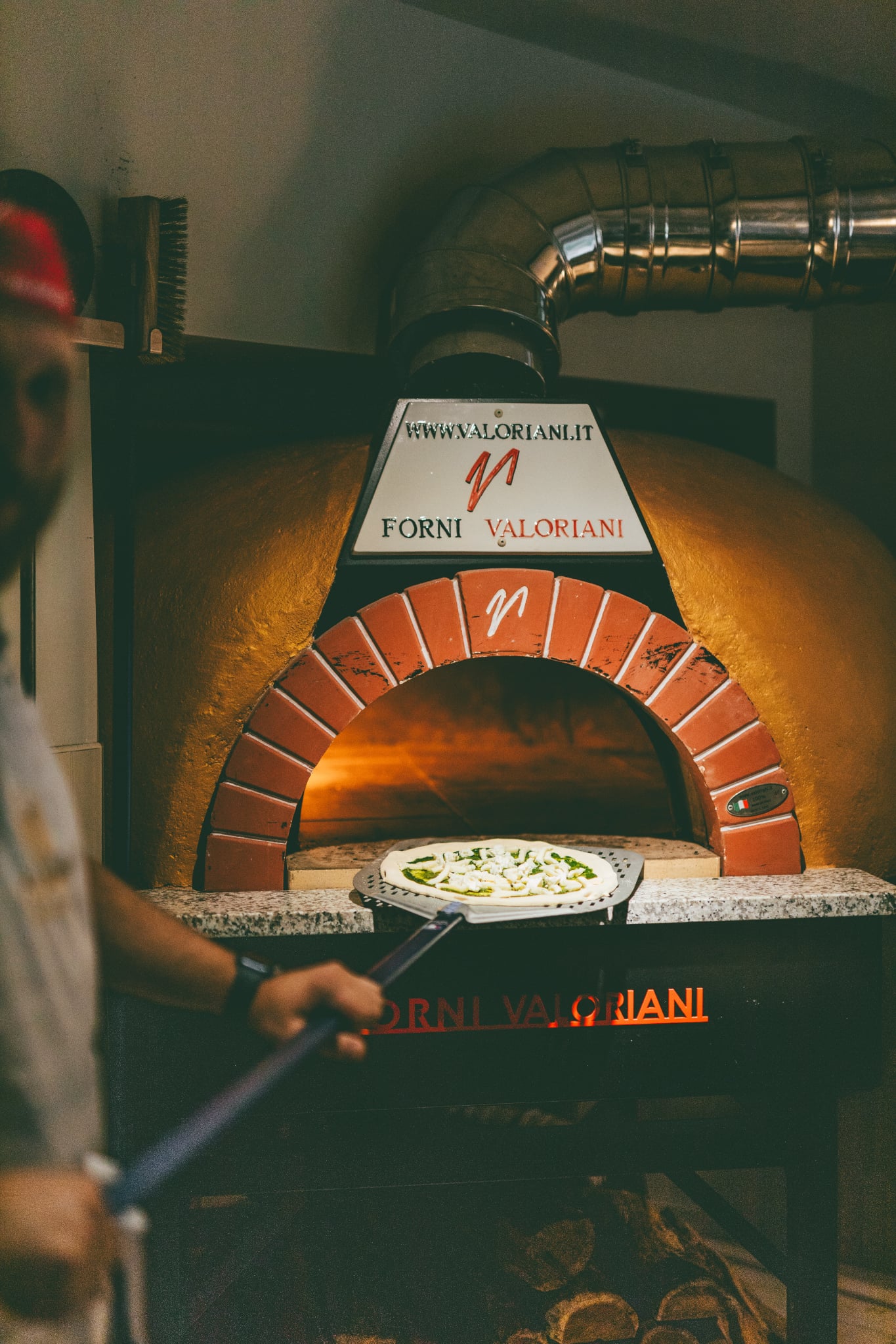 Authentic stone oven in the restaurant for pizza preparation