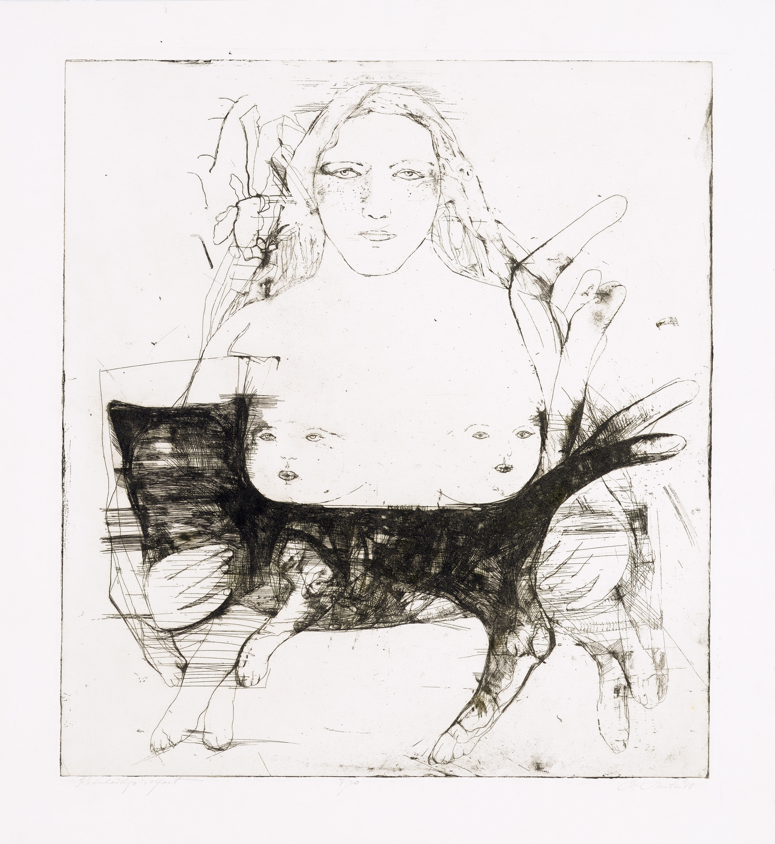 Sümbolistlik graafikateos naisfiguuriga