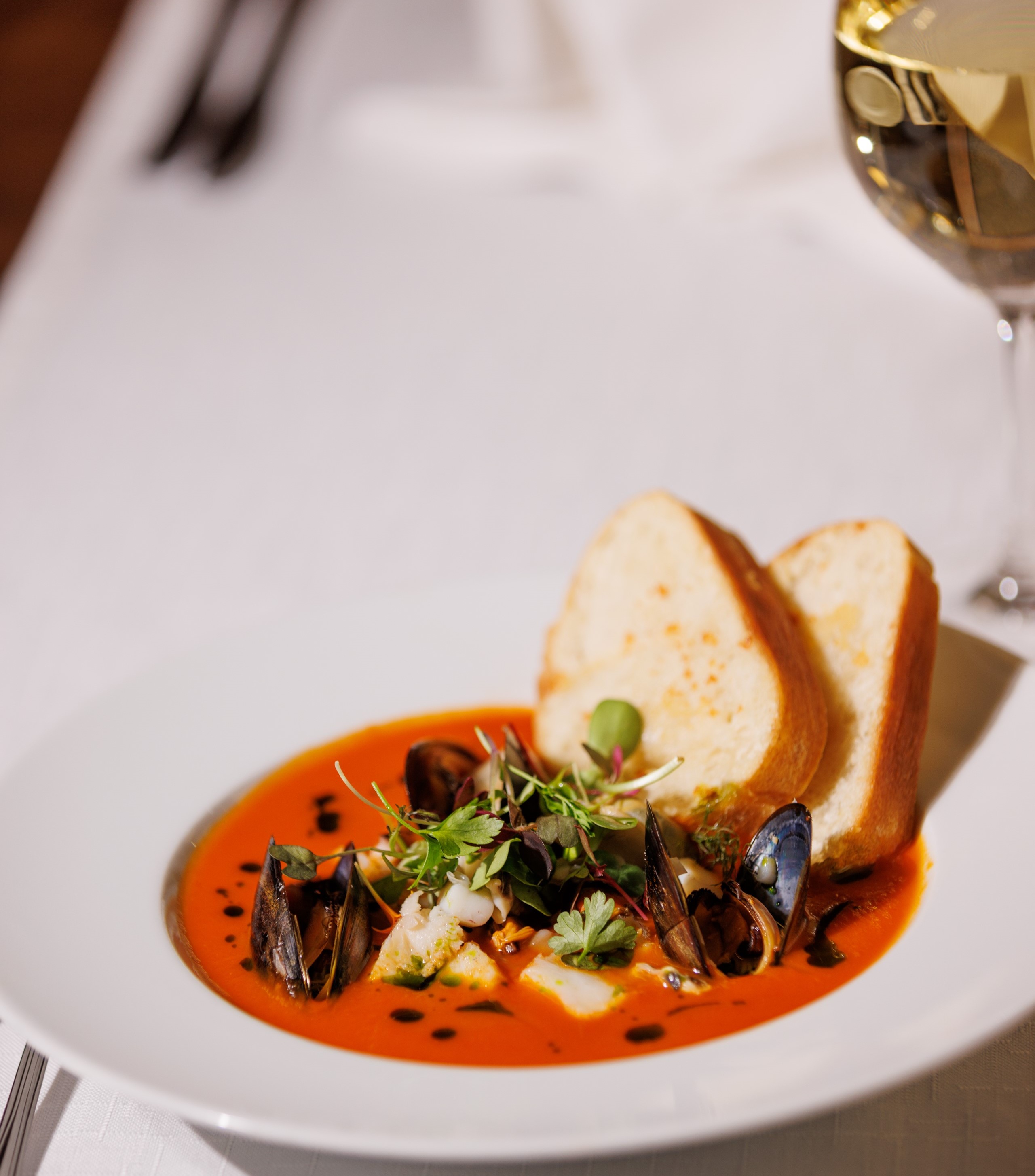 Saka mõisa restoran Cliff - tomatine mereannisupp