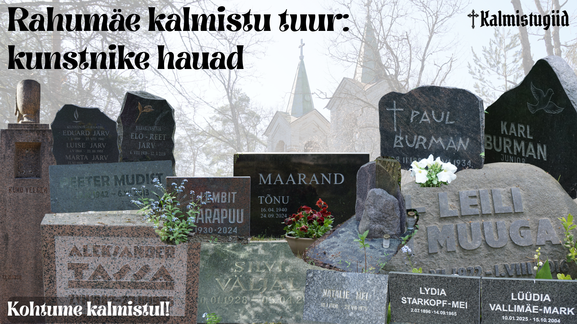 Kunstnike hauad Rahumäe kalmistul reklaampilt