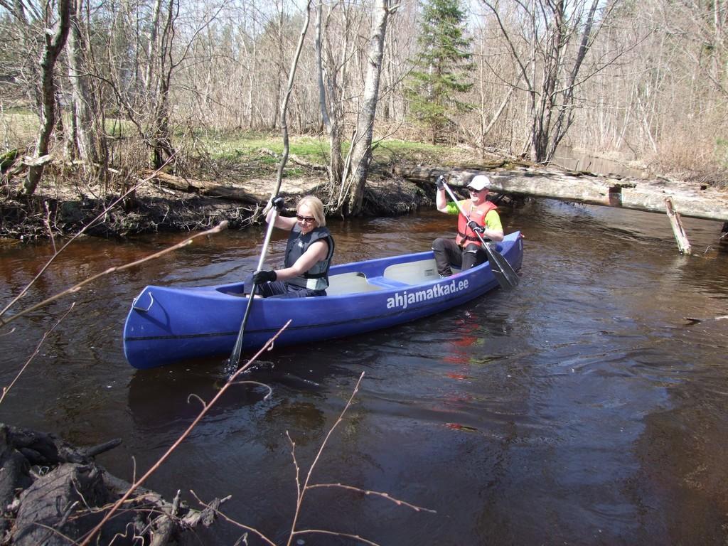 Die Kanuwanderung auf dem Oberlauf des Võhandu Fluss (auch bekannt als der Fluss Pühajõgi)